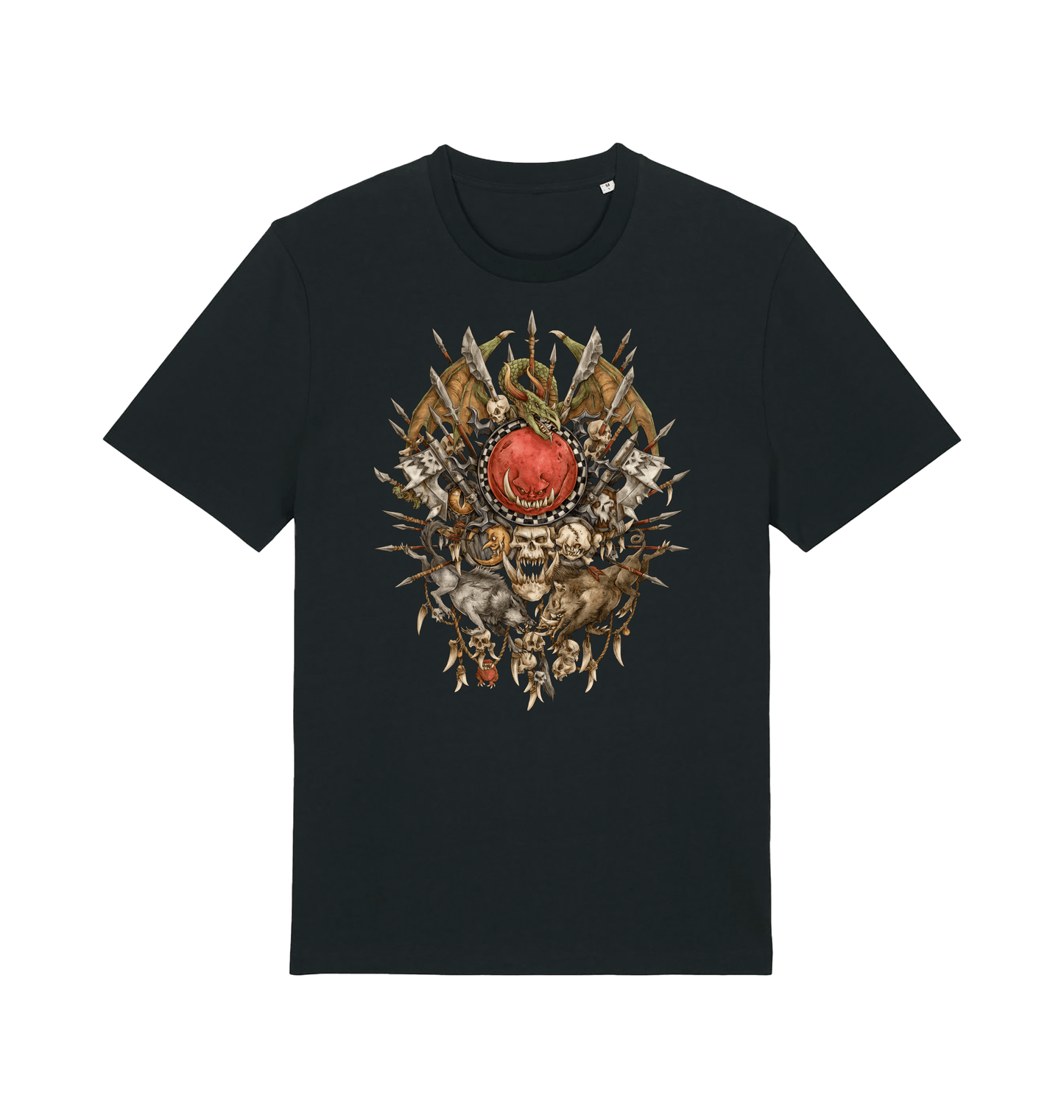 Black Printed T-shirt Front