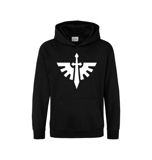 Deep Black Printed Kids Hoodie