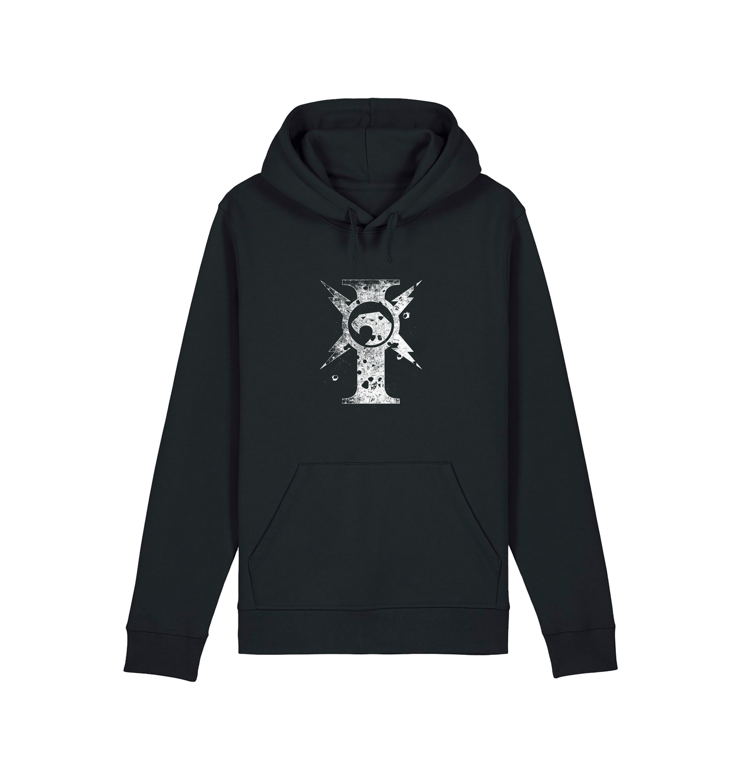 Black Printed Hoody Front
