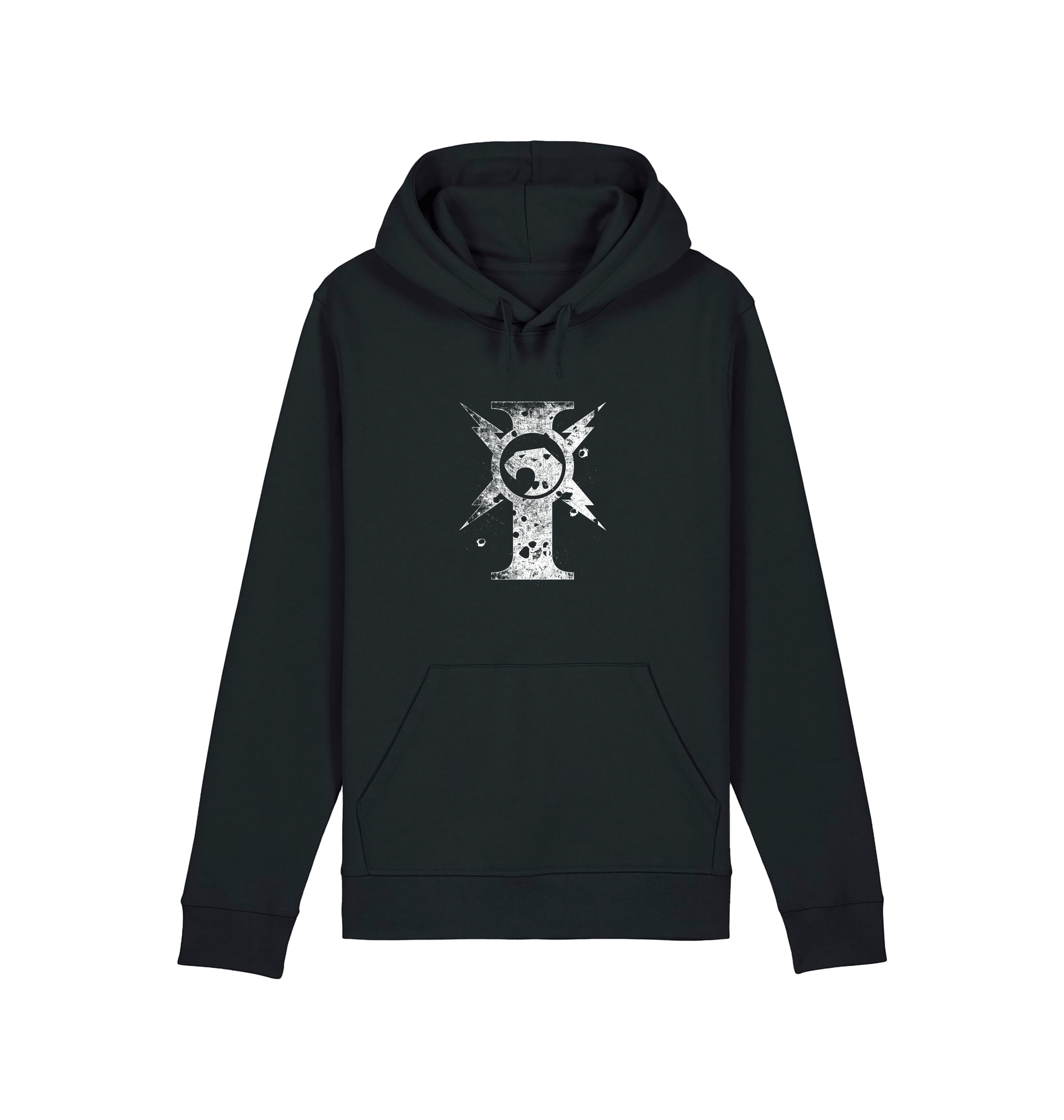 Black Printed Hoody Front