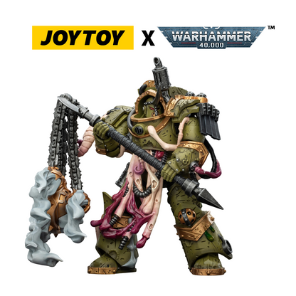 JoyToy Warhammer 40,000 Action Figure - Death Guard, Blightlord Terminator 2 with Flail of Corruption (1/18 Scale) Preorder