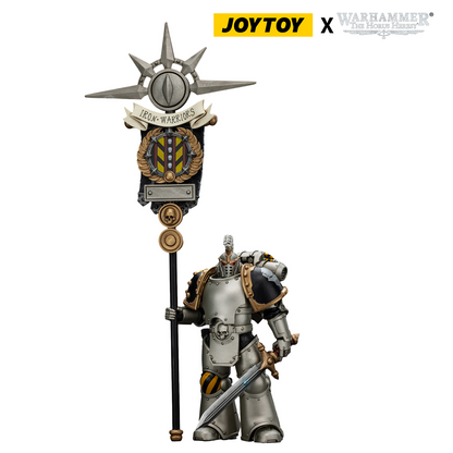JoyToy Warhammer The Horus Heresy Action Figure - Iron Warriors, Command Squad Chosen with Legion Standard (1/18 Scale) Preorder