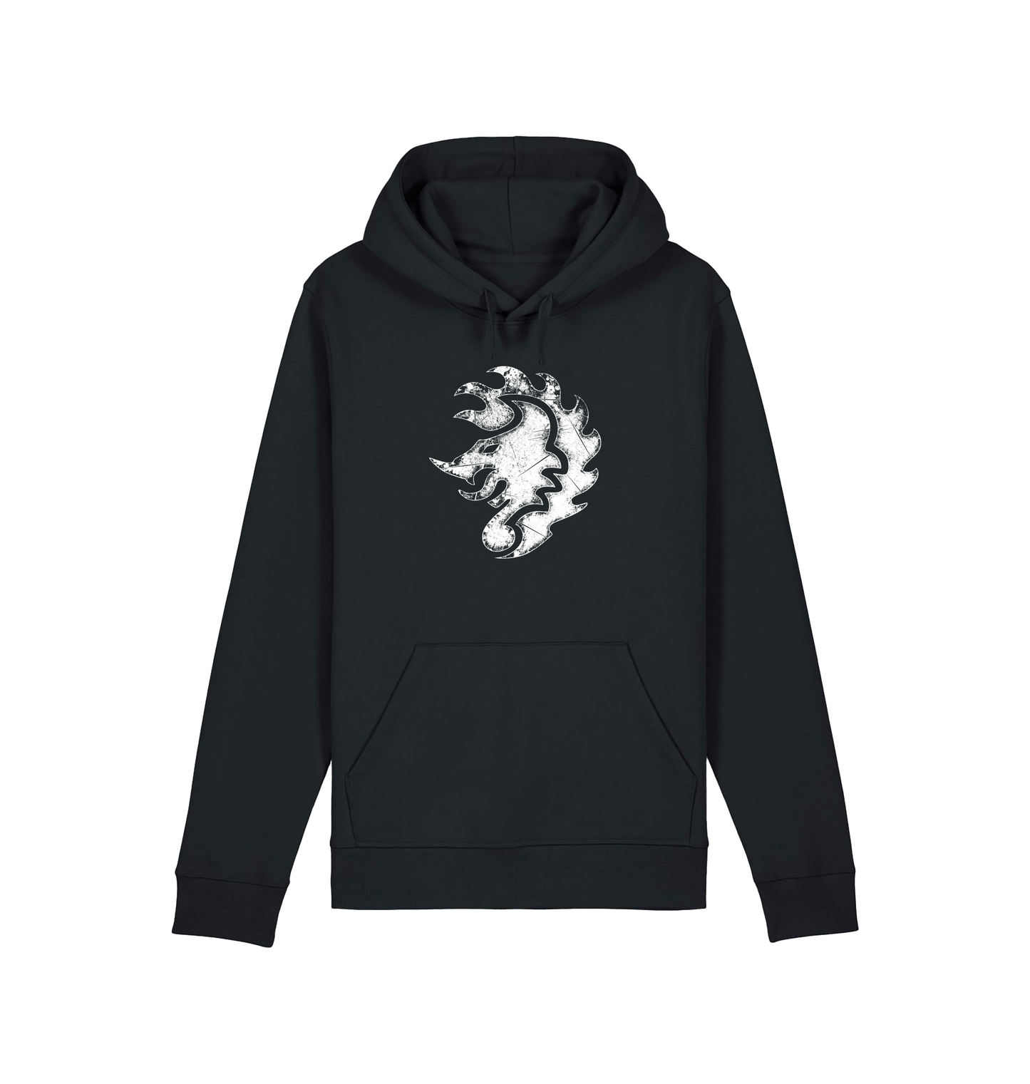 Black Printed Hoody Front