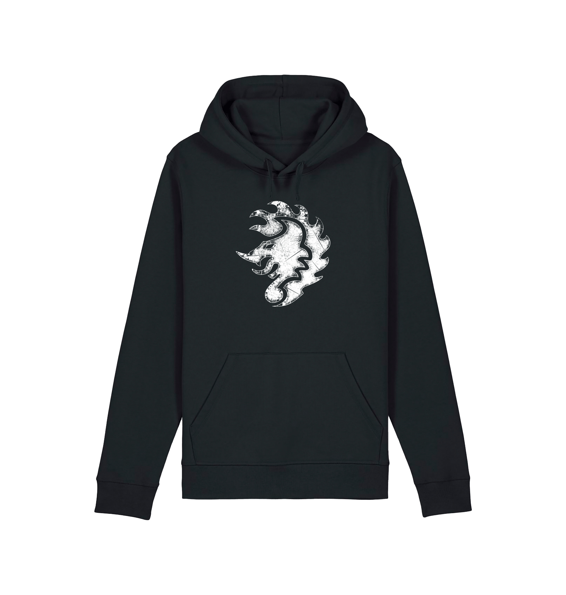 Black Printed Hoody Front