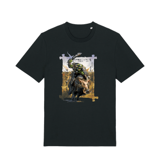 Black Premium Warhammer The Old World Orc & Goblin Tribes Boar Rider T Shirt