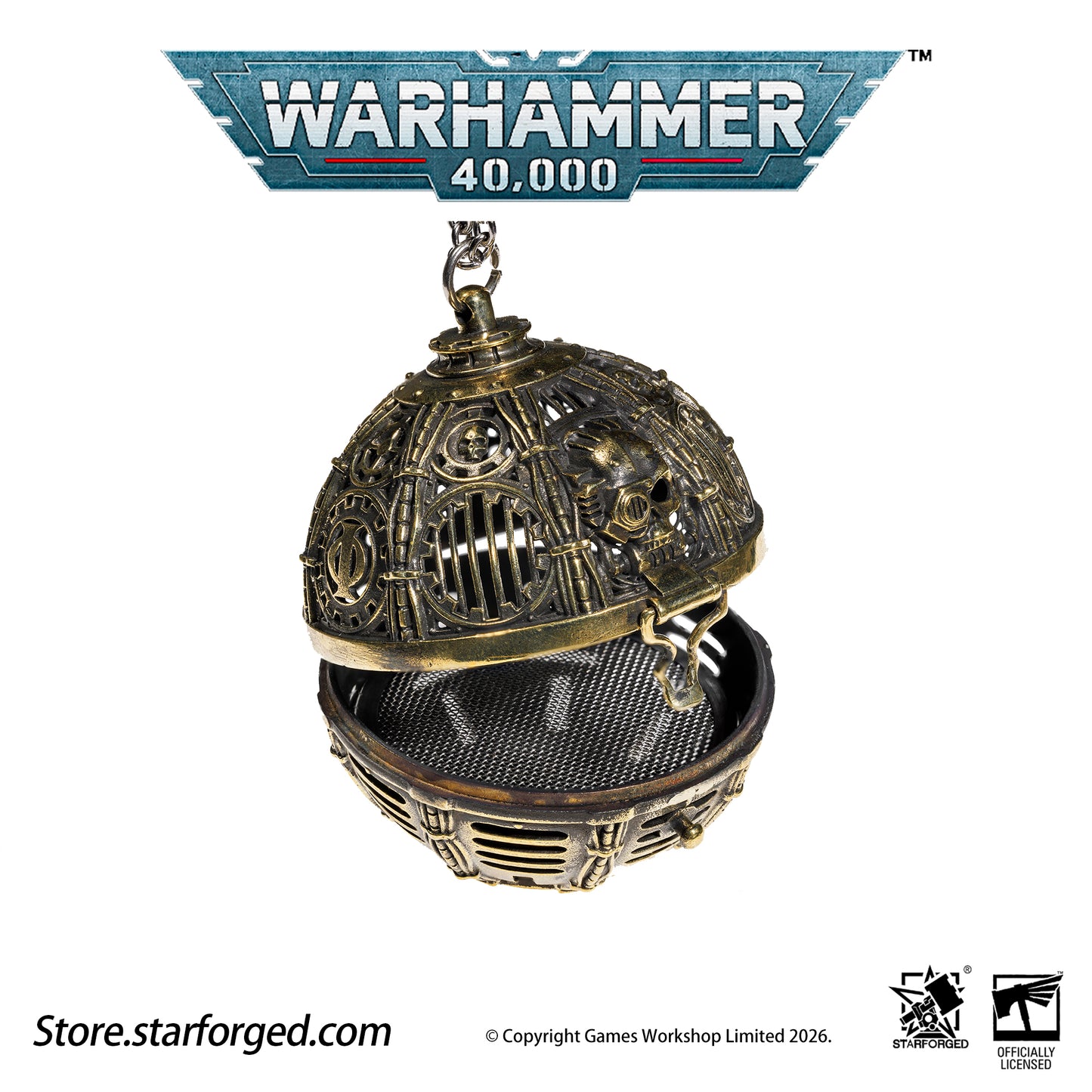 Starforged Warhammer 40,000 Adeptus Mechanicus Thurible with Stainless Steel Chain