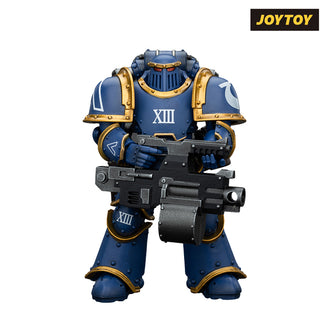 JoyToy Warhammer The Horus Heresy Action Figure - Ultramarines, Legion MkIII Tactical Support Squad, Legionary with Heavy Bolter (1/18 Scale) Preorder