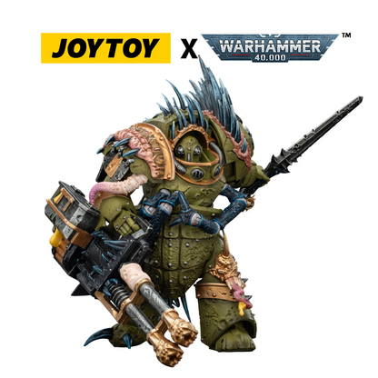 JoyToy Warhammer 40,000 Action Figure - Death Guard, Blightlord Terminator 1 with Reaper Autocannon and Bubotic Blade (1/18 Scale) Preorder