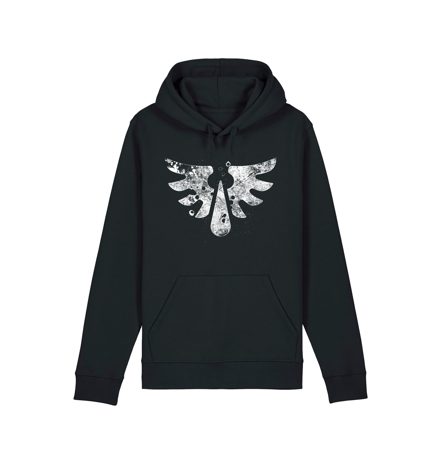 Black Printed Hoody Front