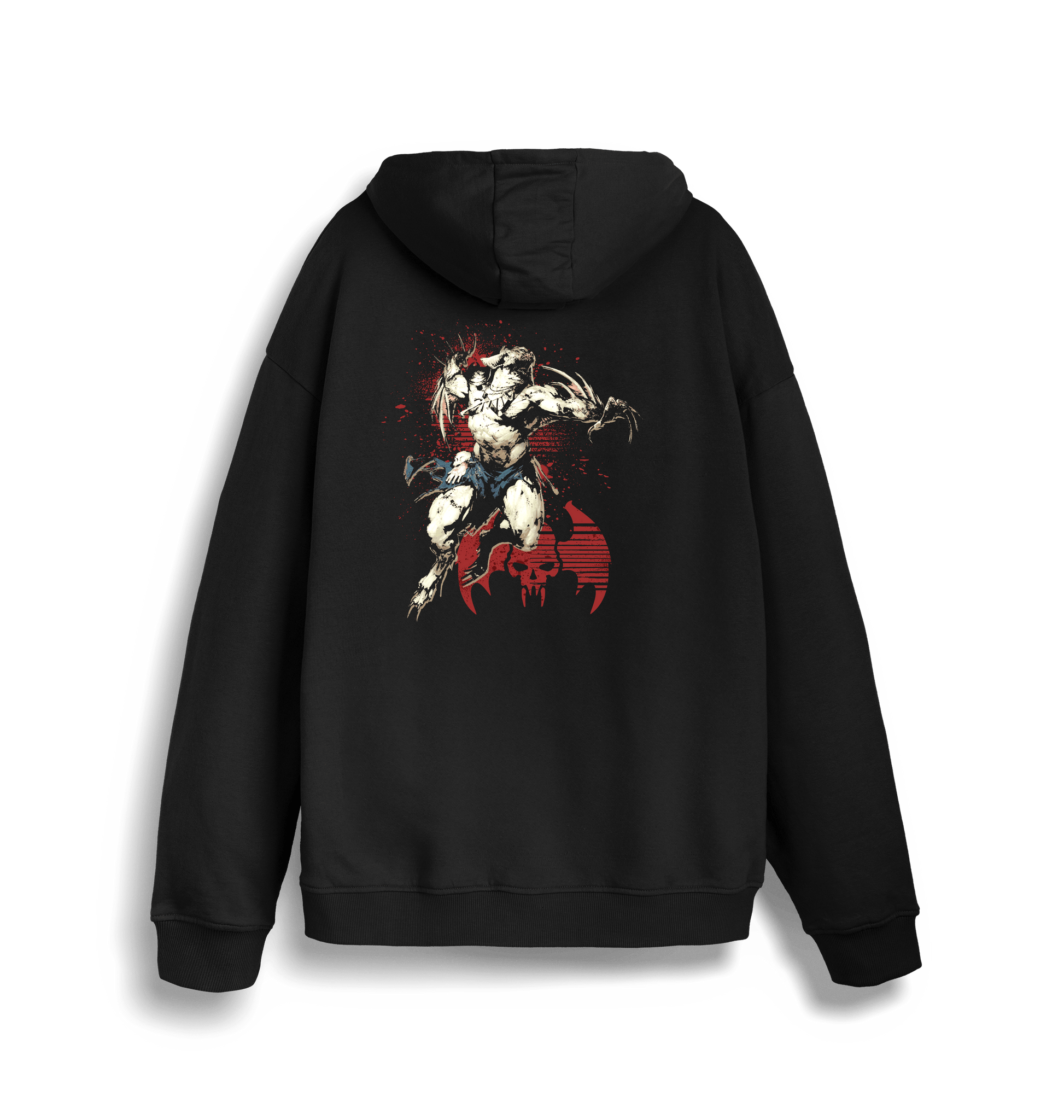 Black Printed Sweater Back