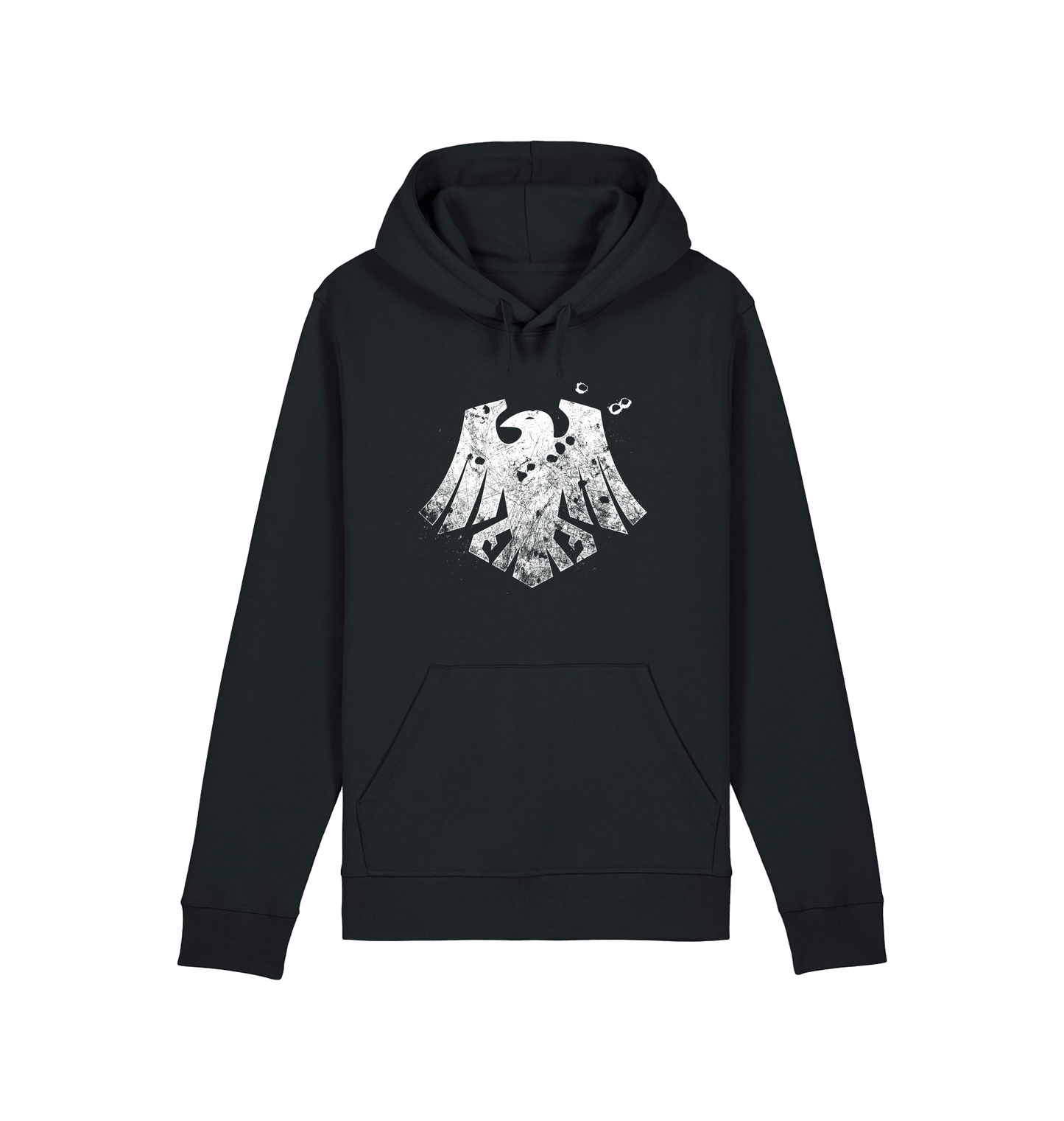 Black Printed Hoody Front