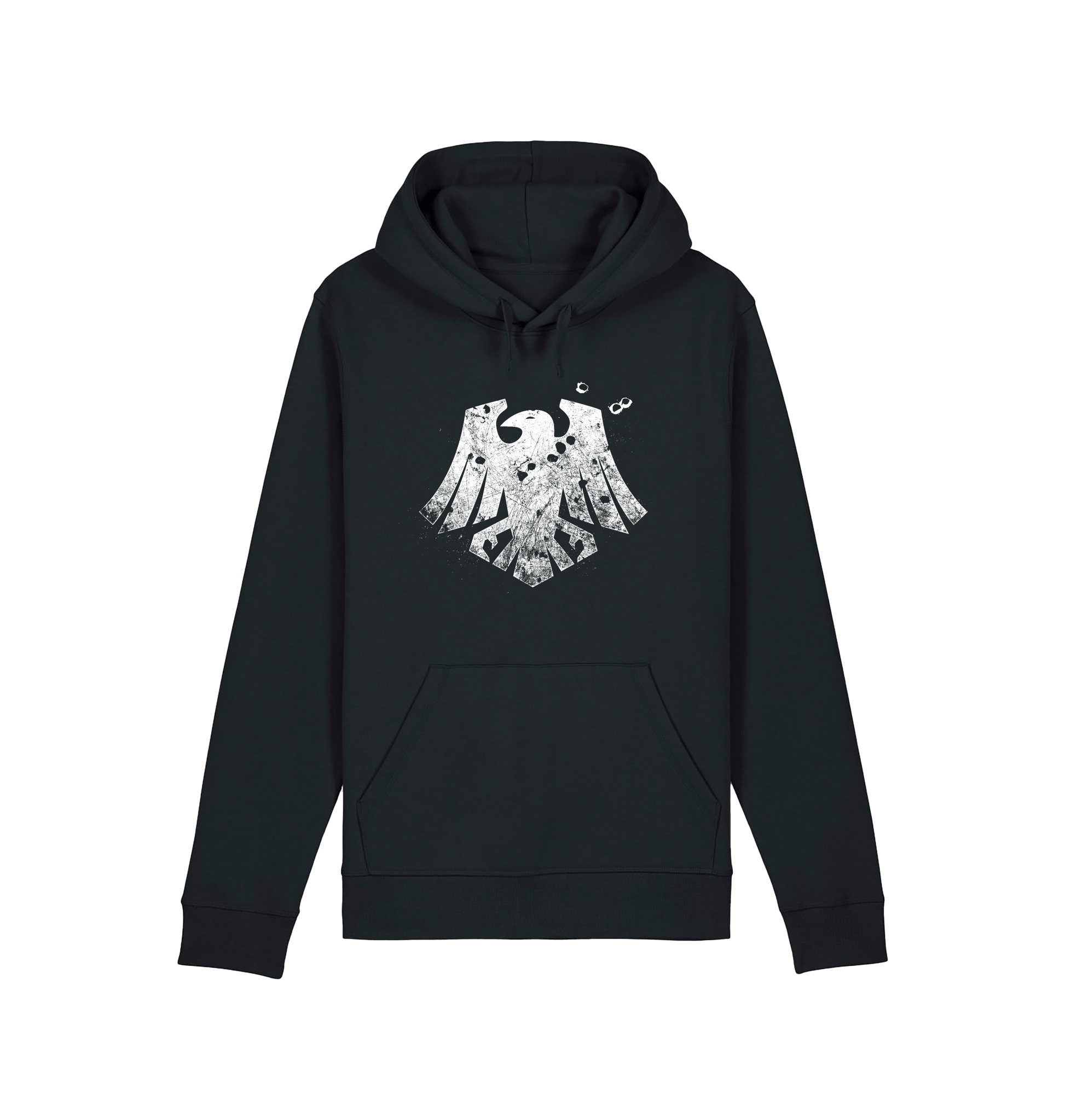 Black Printed Hoody Front
