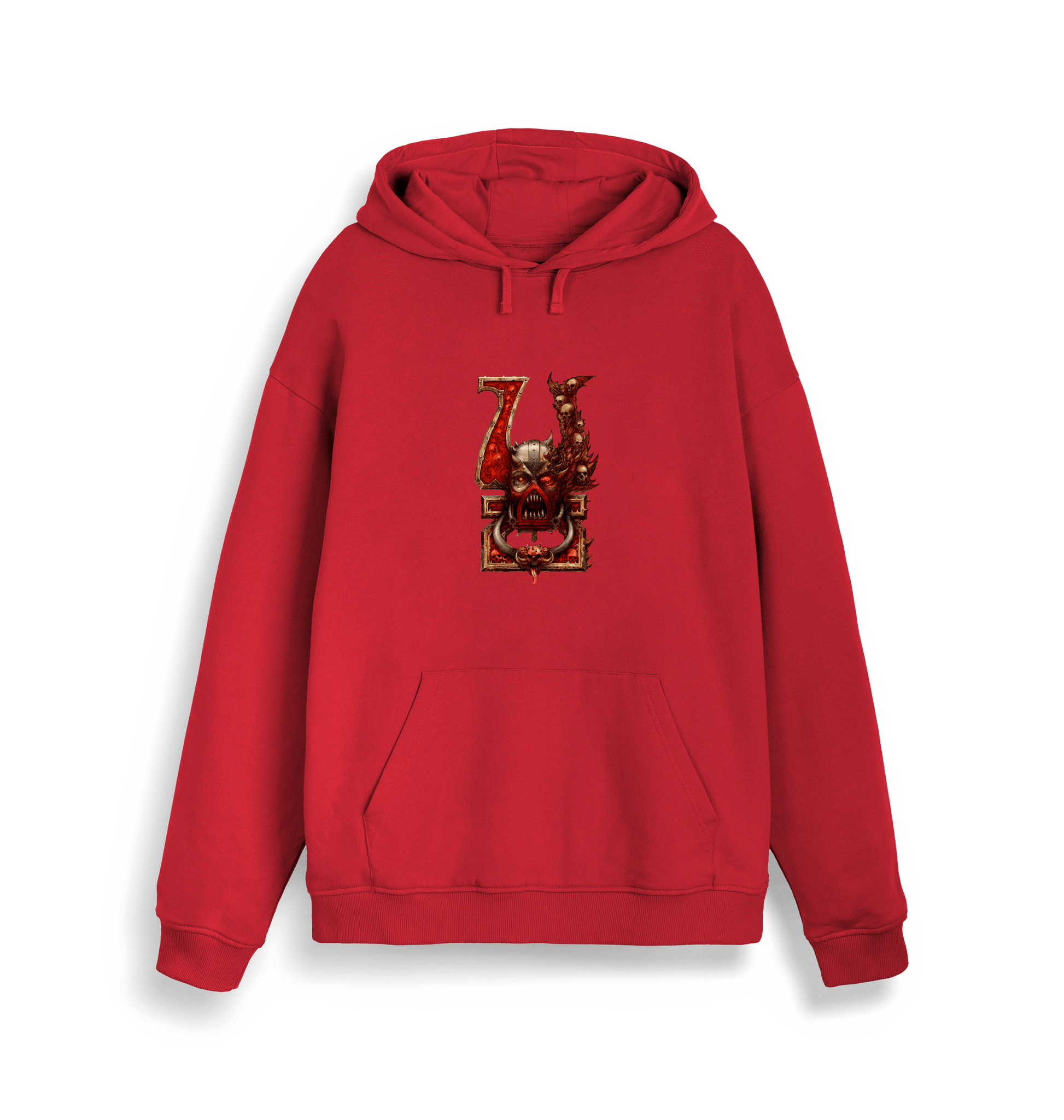 Red Printed Sweater Front