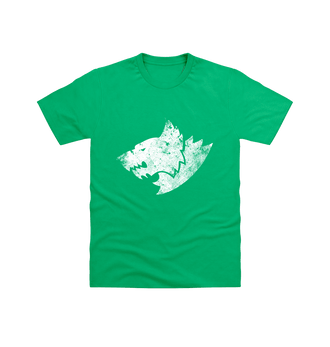 Irish Green Space Wolves Battleworn Insignia T Shirt