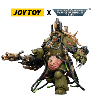 JoyToy Warhammer 40,000 Action Figure - Death Guard, Lord of Virulence with Power Fist and Twin Plague Spewer (1/18 Scale) Preorder