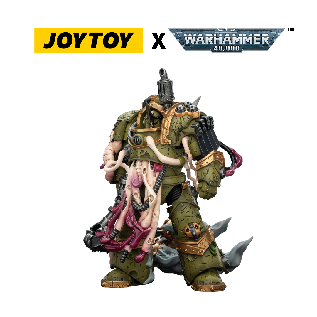 JoyToy Warhammer 40,000 Action Figure - Death Guard, Blightlord Terminator 2 with Flail of Corruption (1/18 Scale) Preorder