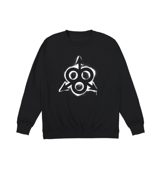 Deep Black Printed Sweater