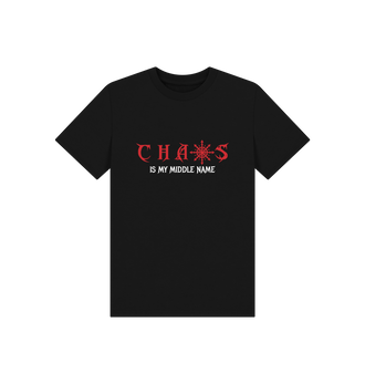 Black Chaos Is My Middle Name Kids Black T Shirt