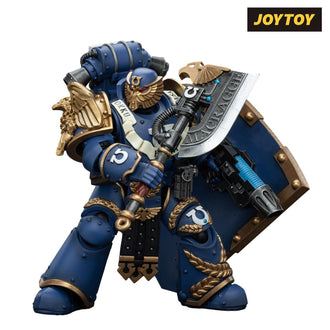 As Shown JoyToy Warhammer The Horus Heresy Action Figure - Ultramarines, Invictarus Suzerain #3 with Plasma Pistol, Legatine Axe and Argyrum Pattern Boarding Shield (1\/18 Scale)