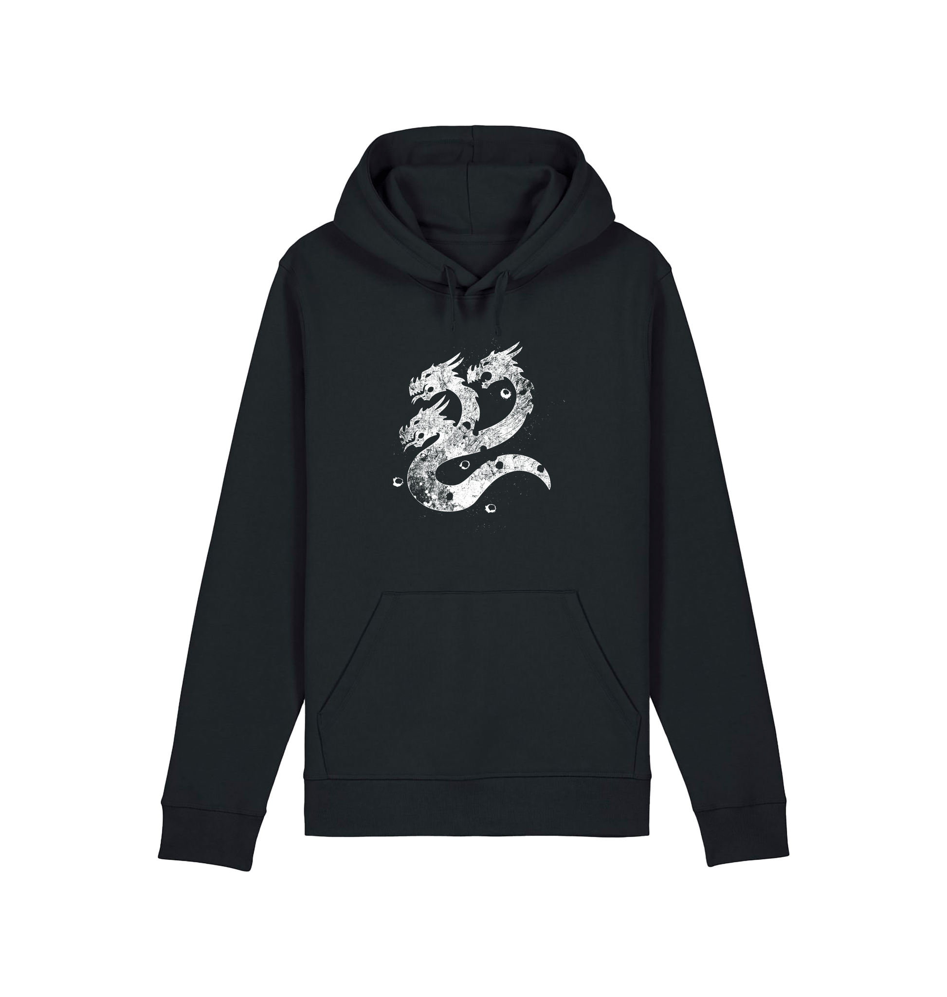 Black Printed Hoody Front