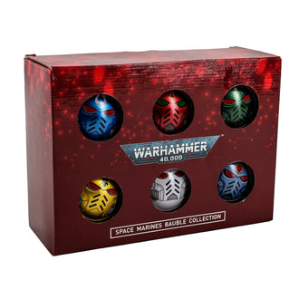 As Shown Warhammer 40,000: Novelty Space Marine Chapter Helmet Baubles- 6 pack