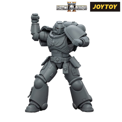 JoyToy Warhammer 40,000: Space Marine 2, Space Marines Intercessor, Armouring Hall Edition (1/18 Scale) & Bespoke Cap & T Shirt Bundle