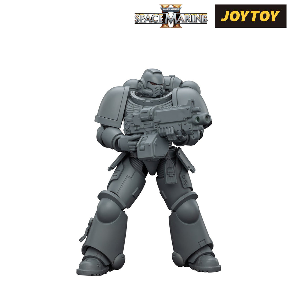 JoyToy Warhammer 40,000: Space Marine 2, Space Marines Intercessor, Armouring Hall Edition (1/18 Scale) & Bespoke Cap & T Shirt Bundle