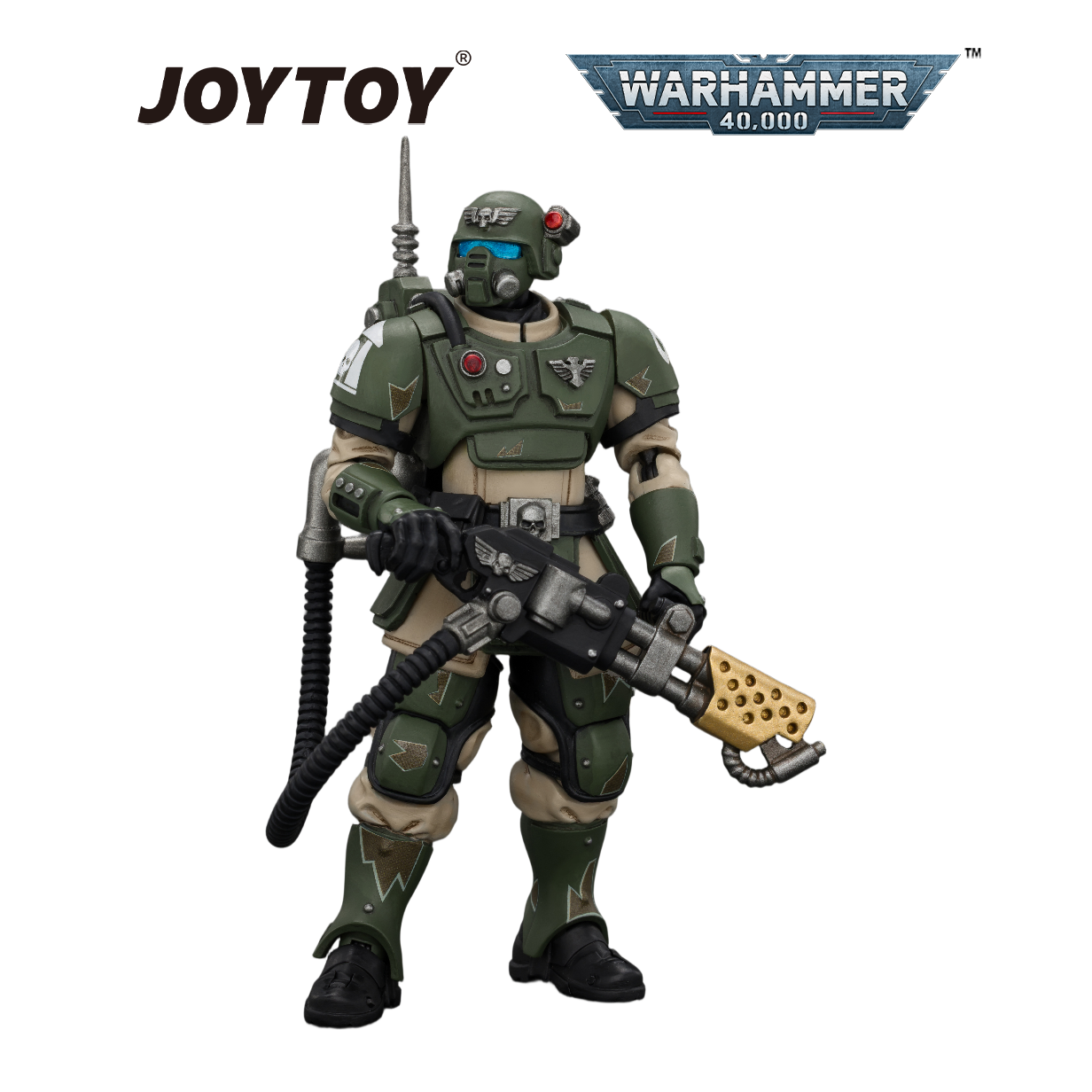JOYTOY Warhammer 40,000 - Astra Militarum Kasrkin 2 with Flamer (1/18 Scale) Preorder
