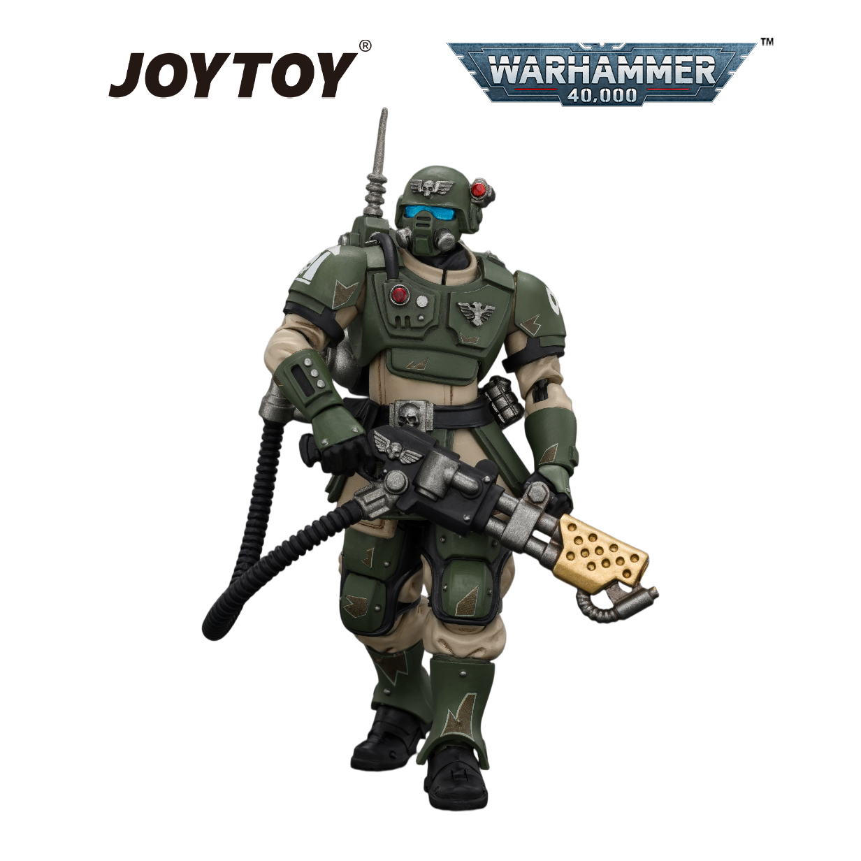 JOYTOY Warhammer 40,000 - Astra Militarum Kasrkin 2 with Flamer (1/18 Scale) Preorder
