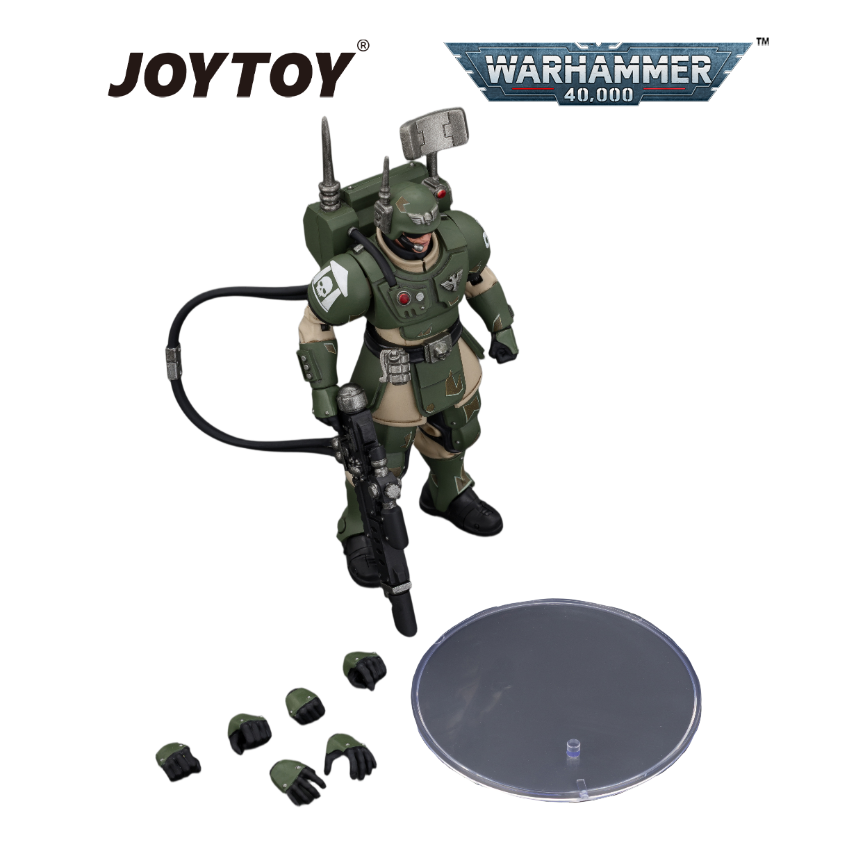 JOYTOY Warhammer 40,000 - Astra Militarum Kasrkin 3 with Hot-shot Lasgun and Vox-caster (1/18 Scale) Preorder