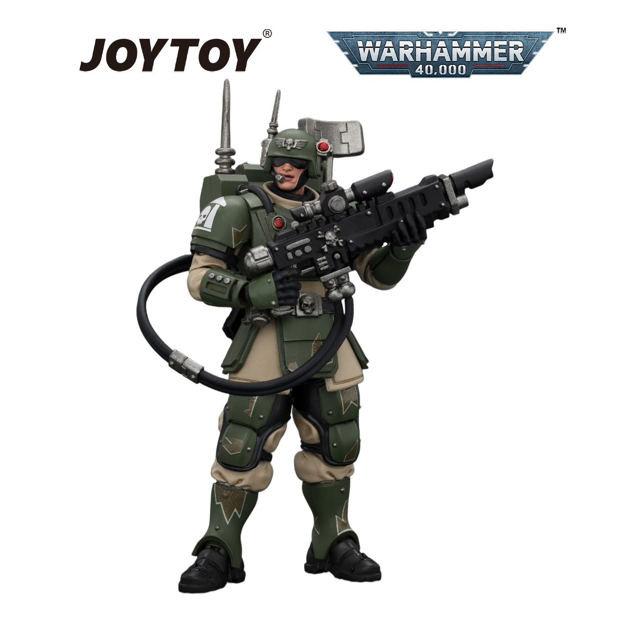JOYTOY Warhammer 40,000 - Astra Militarum Kasrkin 3 with Hot-shot Lasgun and Vox-caster (1/18 Scale) Preorder
