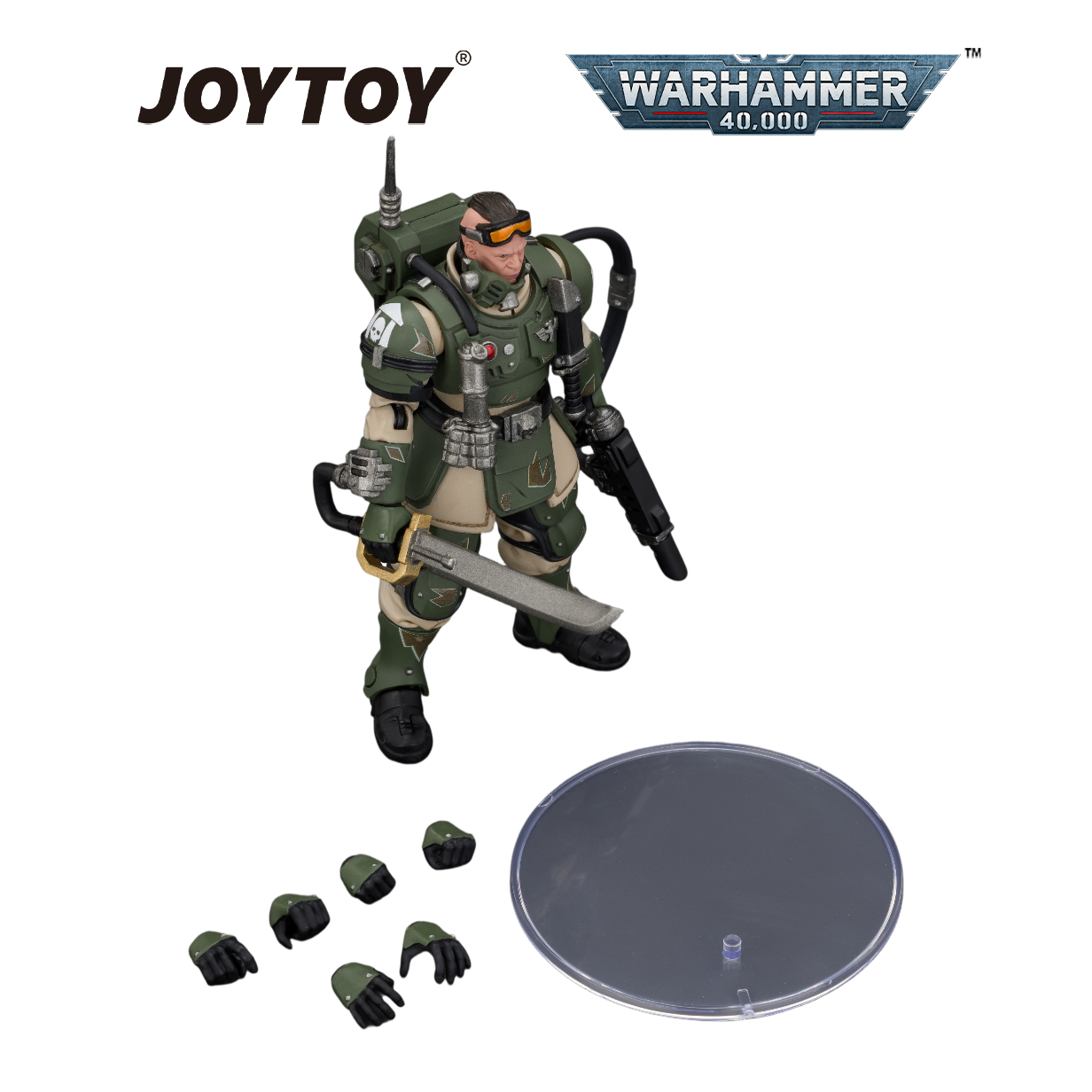 JOYTOY Warhammer 40,000 - Astra Militarum Kasrkin 7 with Hot-shot Laspistol and Power Sword (1/18 Scale) Preorder