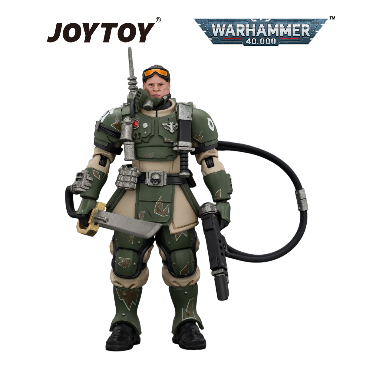 JOYTOY Warhammer 40,000 - Astra Militarum Kasrkin 7 with Hot-shot Laspistol and Power Sword (1/18 Scale) Preorder