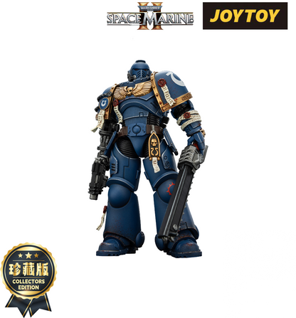 JoyToy Warhammer 40,000: Space Marine 2 Action Figure - Ultramarines, Brother Chairon - Collector’s Edition (1/18 Scale)