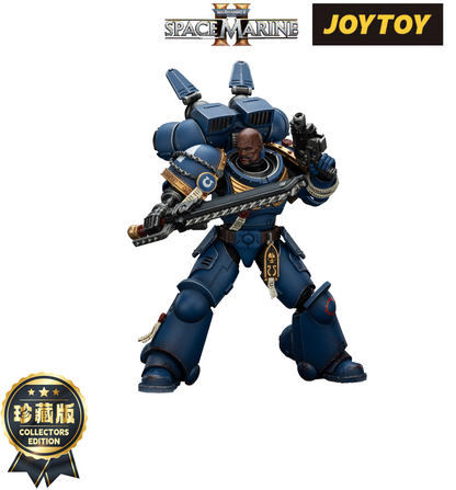 JoyToy Warhammer 40,000: Space Marine 2 Action Figure - Ultramarines, Brother Chairon - Collector’s Edition (1/18 Scale)