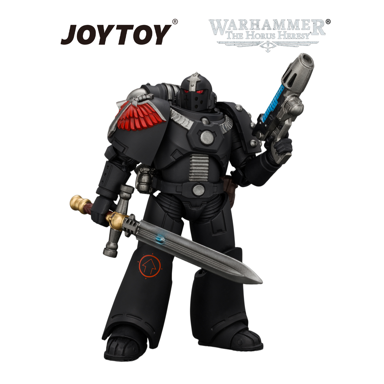 JOYTOY Warhammer The Horus Heresy - Dark Angels, MKVI Tactical Sergeant  with Power Sword and Plasma Pistol (1/18 Scale) Preorder