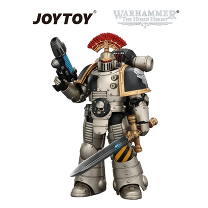 JOYTOY Warhammer The Horus Heresy - Iron Warriors, MkII Tactical Sergeant with Power Sword, Bolt Pistol and Plasma Pistol (1/18 Scale) Preorder