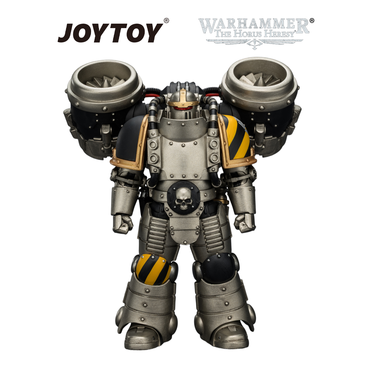JOYTOY Warhammer The Horus Heresy - Iron Warriors, MkII Assault Sergeant with Disintegrator Pistol, Power Maul & Combat Shield (1/18 Scale) Preorder