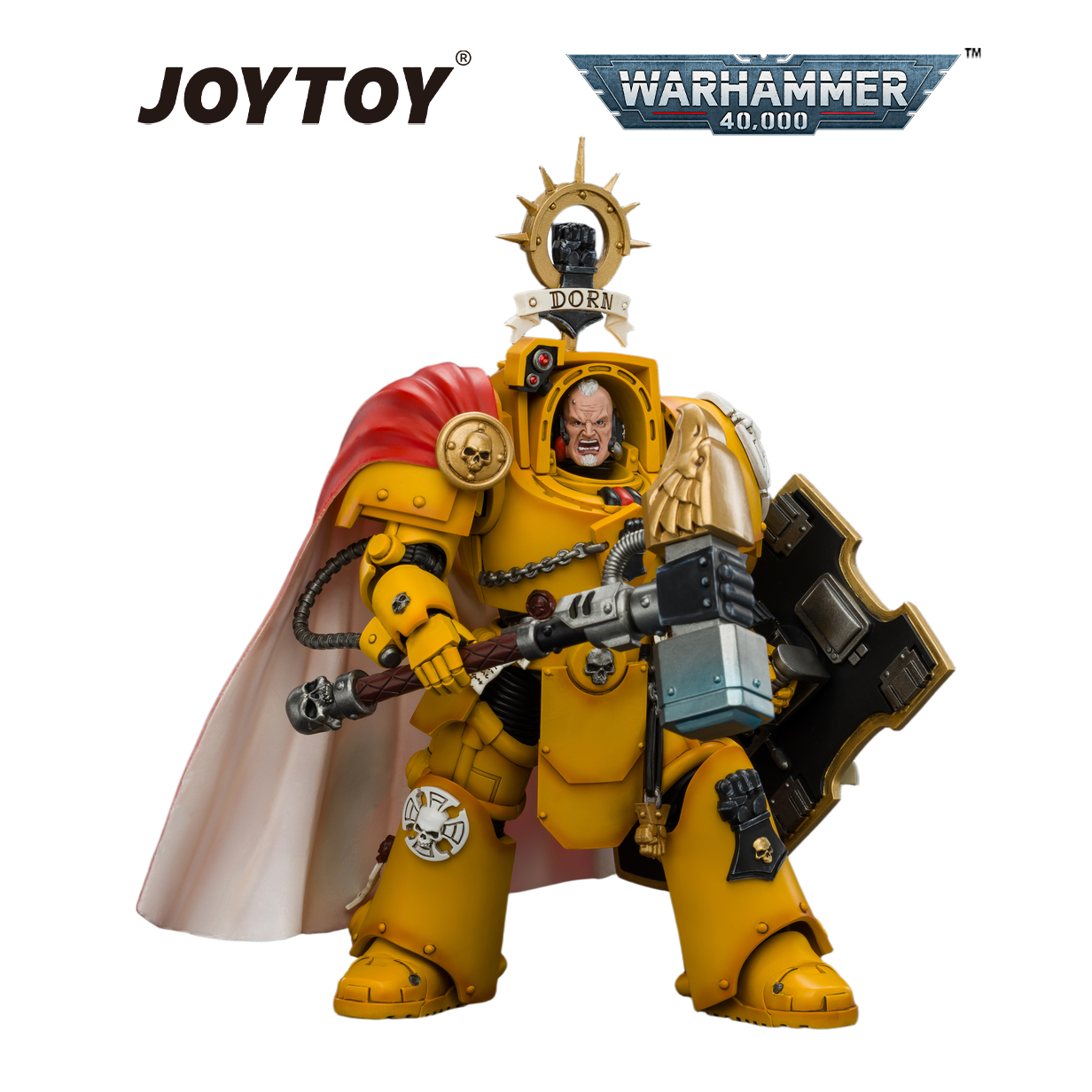 JOYTOY Warhammer 40,000 - Imperial Fists, Darnath Lysander with Thunder Hammer and Storm Shield (1/18 Scale) Preorder
