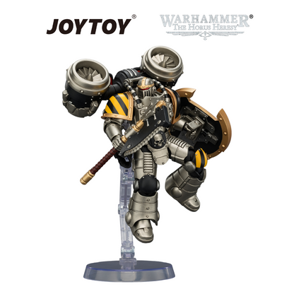 JOYTOY Warhammer The Horus Heresy - Iron Warriors, MkII Assault Legionary 1 with Bolt Pistol, Chain Axe & Combat Shield (1/18 Scale) Preorder