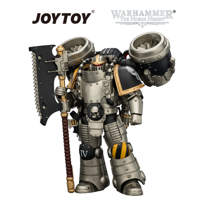 JOYTOY Warhammer The Horus Heresy - Iron Warriors, MkII Assault Legionary 2 with Bolt Pistol & Heavy Chain Axe (1/18 Scale) Preorder