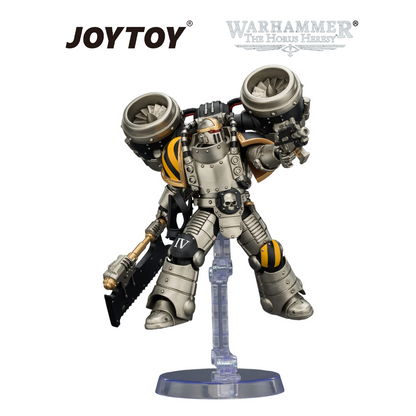 JOYTOY Warhammer The Horus Heresy - Iron Warriors, MkII Assault Legionary 2 with Bolt Pistol & Heavy Chain Axe (1/18 Scale) Preorder