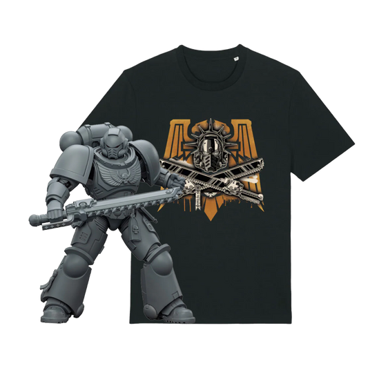 JoyToy Warhammer 40,000: Space Marine 2, Space Marines Intercessor, Armouring Hall Edition (1/18 Scale) & T Shirt Bundle