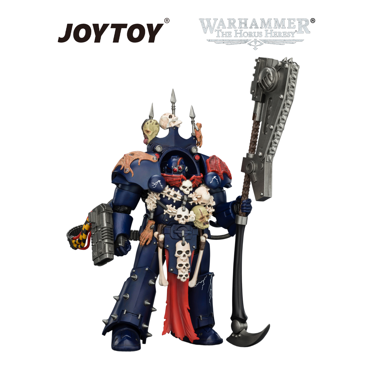 JOYTOY Warhammer The Horus Heresy - Night Lords, Legion Praetor in Tartaros Terminator Armour with Volkite Charger, Headsman’s Axe & Trophies of Judgement (1/18 Scale)