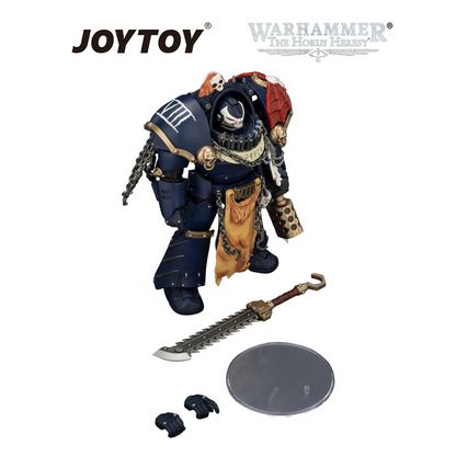 JOYTOY Warhammer The Horus Heresy - Night Lords, Contekar Terminator 2 with Chainblade & Heavy Flamer (1/18 Scale) Preorder
