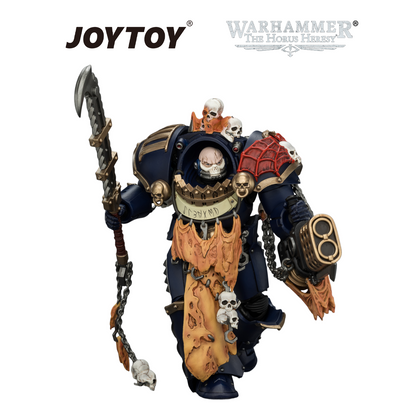 JOYTOY Warhammer The Horus Heresy - Night Lords, Contekar Terminator Dissident with Chainblade & Heavy Flamer (1/18 Scale) Preorder