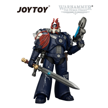 JOYTOY Warhammer The Horus Heresy - Night Lords, MKVI Tactical Legionary with Bolter, Plasma Pistol, Bolt Pistol & Power Sword (1/18 Scale) Preorder