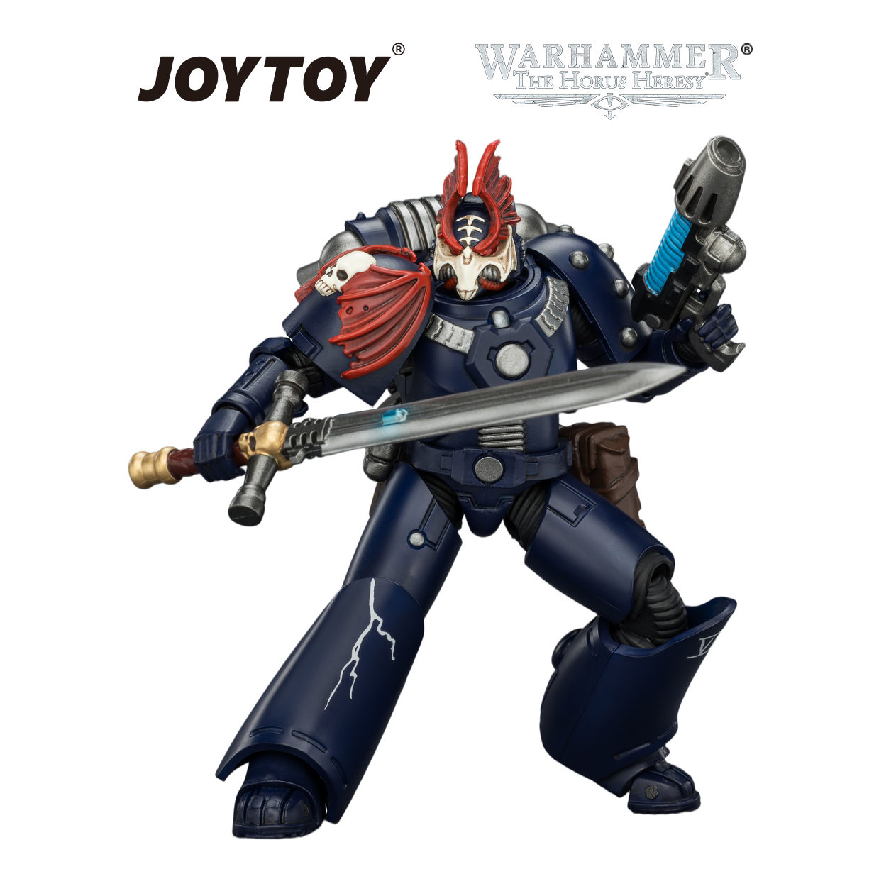 JOYTOY Warhammer The Horus Heresy - Night Lords, MKVI Tactical Legionary with Bolter, Plasma Pistol, Bolt Pistol & Power Sword (1/18 Scale) Preorder