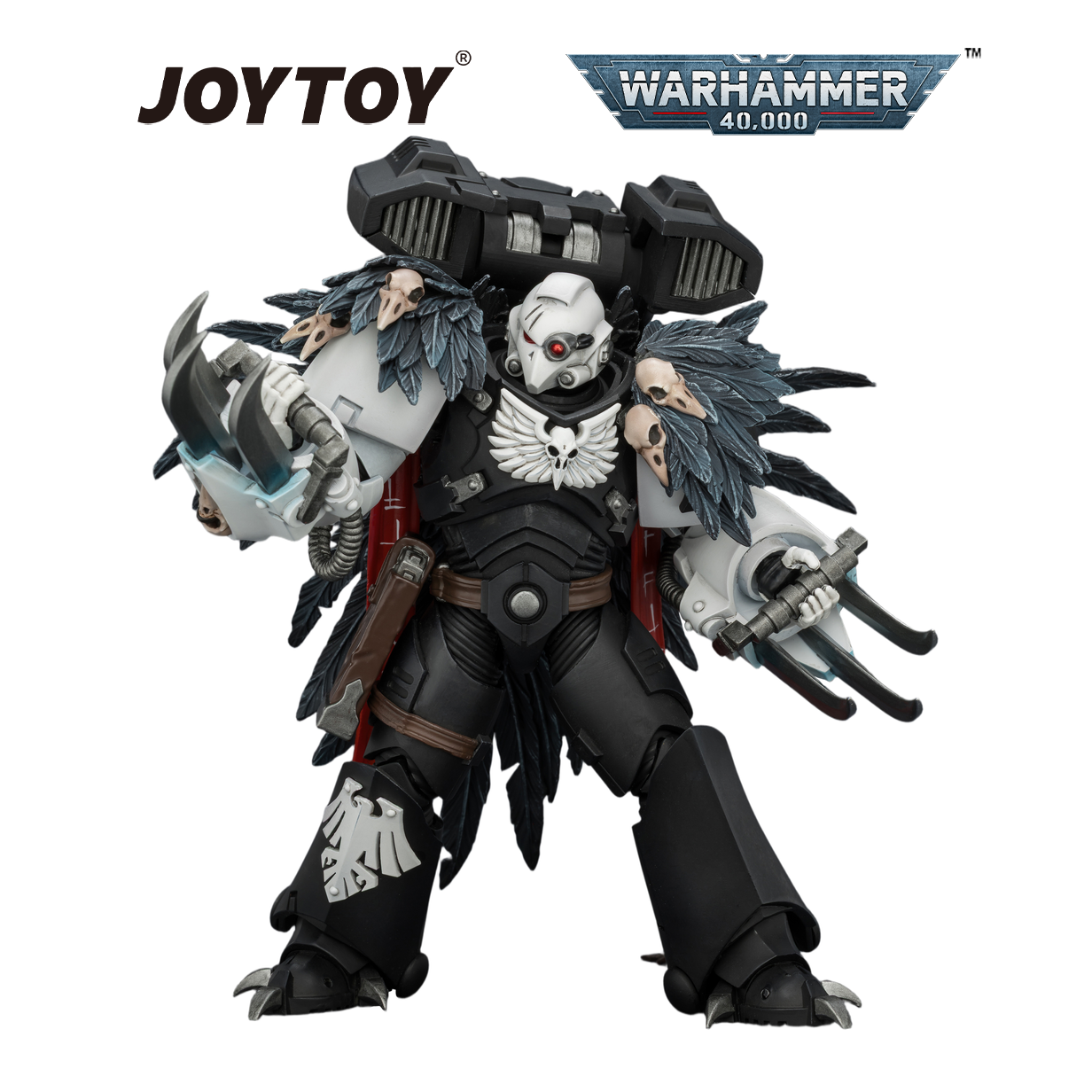 JOYTOY Warhammer 40,000 - Raven Guard, Chapter Master Aethon Shaan, with Claws of Severax and Heavy Bolt Pistol (1/18 Scale) Preorder