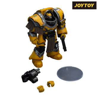 JoyToy Warhammer The Horus Heresy Action Figure - Imperial Fists, Legion Cataphractii Terminator with Chainfist (1/18 Scale)